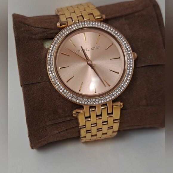 Michael Kors Darci Three-Hand Rose Gold-Tone Women's Watch MK3192 Quartz 7 Inch - Picture 10 of 16
